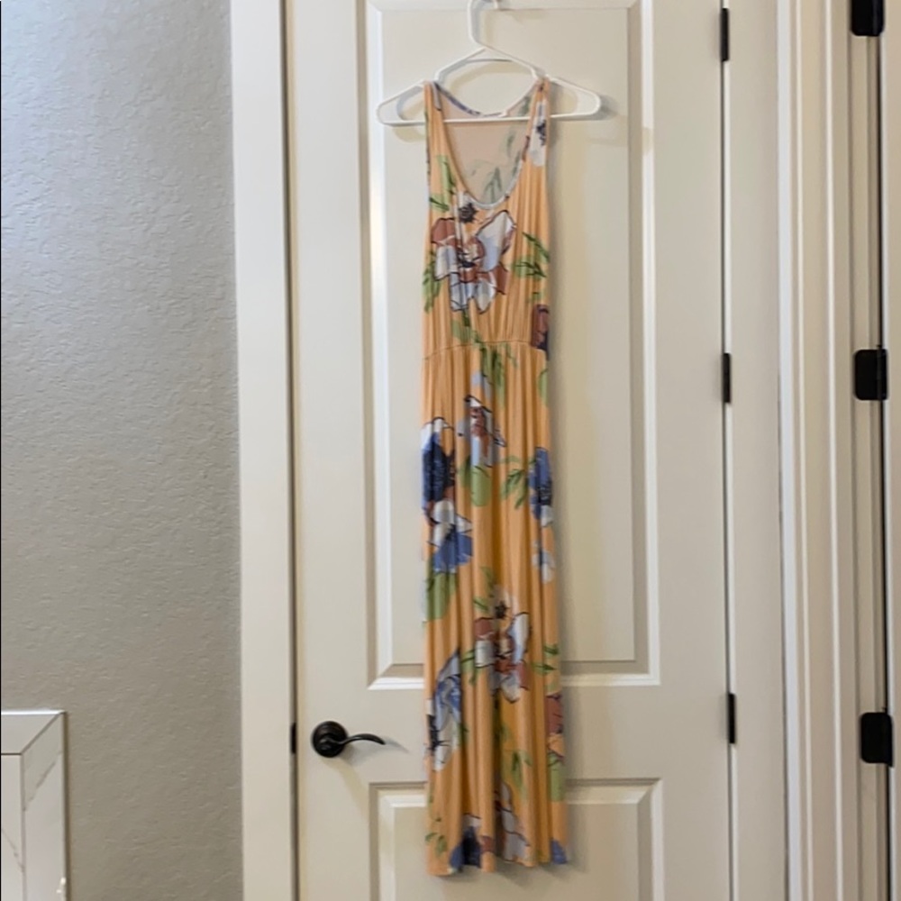 Peach floral maxi dress